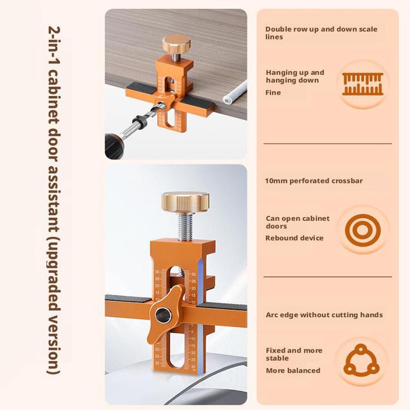 Cabinet Door Installation Positioner, 2025 New Mounting Jig for Installing Cabinet Doors, Adjustable Aluminium Alloy Cabinet Hardware Jig, Cabinet Door Positioning Tool for Most Cabinet Doors (A) - Image 5